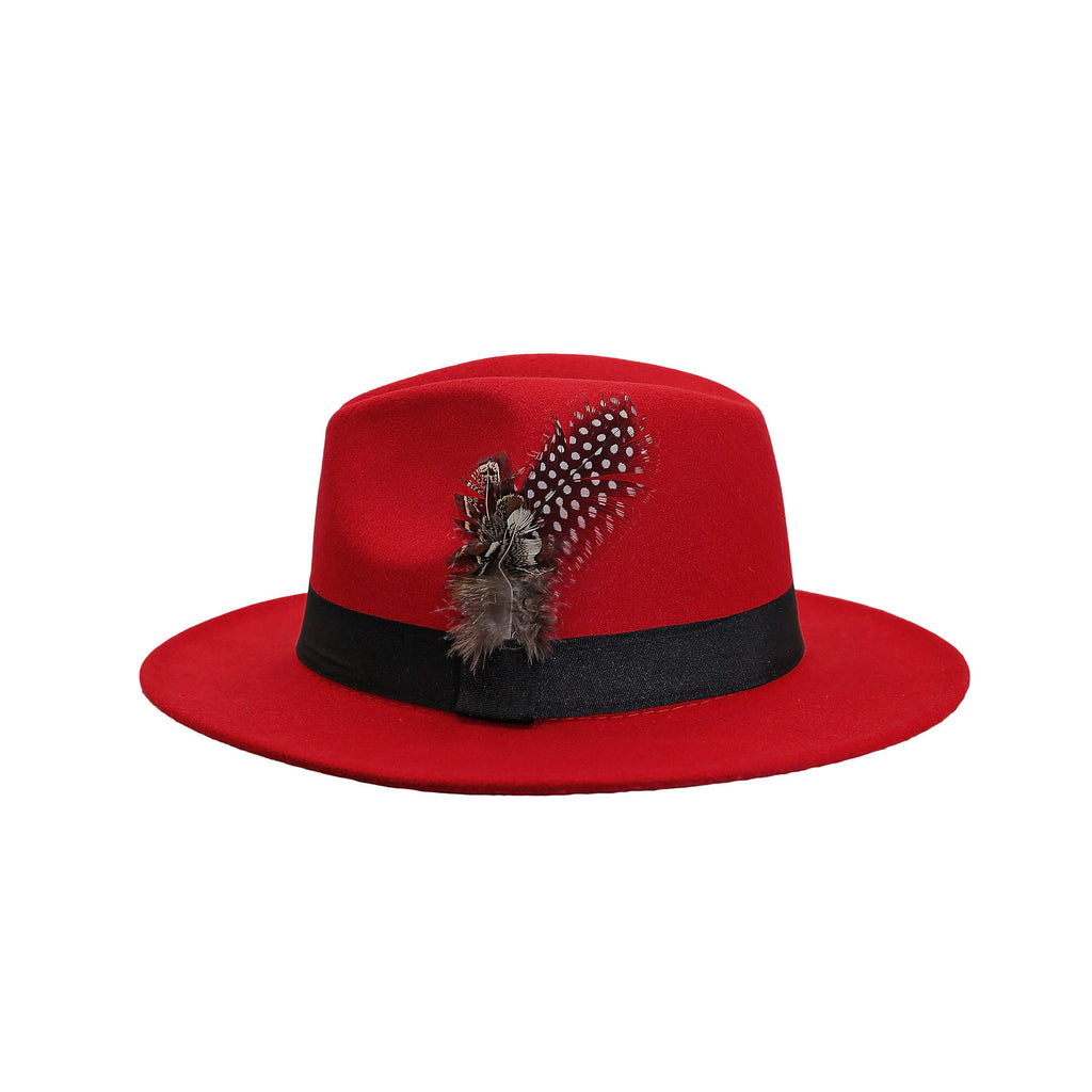 Red Feather Fedora Hat